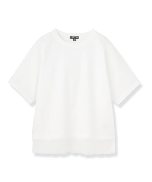 INDIVI / インディヴィ Tシャツ | 【汗ジミ防止／接触冷感】裾レースドルマンTシャツ | 詳細1