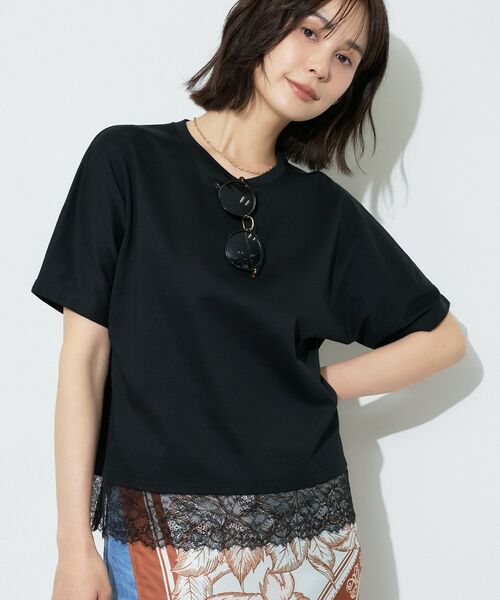 INDIVI / インディヴィ Tシャツ | 【汗ジミ防止／接触冷感】裾レースドルマンTシャツ | 詳細11