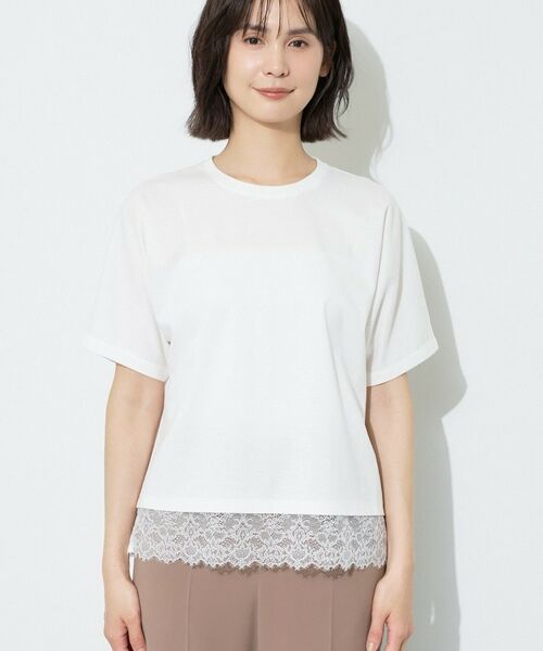 INDIVI / インディヴィ Tシャツ | 【汗ジミ防止／接触冷感】裾レースドルマンTシャツ | 詳細18