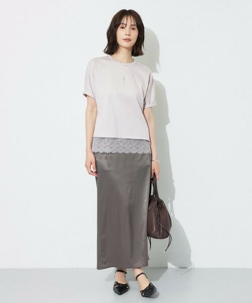 INDIVI / インディヴィ Tシャツ | 【汗ジミ防止／接触冷感】裾レースドルマンTシャツ | 詳細8