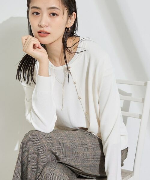 INDIVI / インディヴィ その他トップス | 【2点セット】5分袖ニット&カーディガン きれいめアンサンブルニット(グレージュ(050))