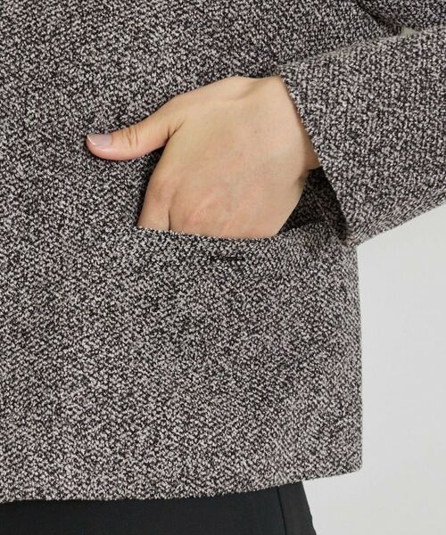 INDIVI / インディヴィ ノーカラージャケット | 【風合い柔らか/SETUP可】ブークレ起毛ジャージジャケット | 詳細28