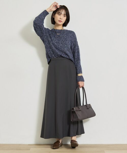 INDIVI / インディヴィ ロング・マキシ丈スカート | 【美シルエット】ジョーゼットサテンセミフレアスカート | 詳細3