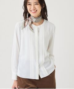 INDIVI / インディヴィ シャツ・ブラウス | 【通勤にオススメ／幾何学柄】ジョーゼットタックブラウス