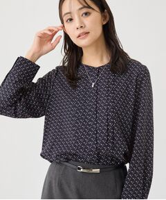 INDIVI / インディヴィ シャツ・ブラウス | 【通勤にオススメ／幾何学柄】ジョーゼットタックブラウス