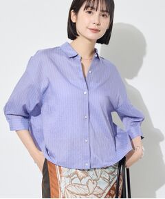 INDIVI / インディヴィ シャツ・ブラウス | 【シアー／7分袖】体型カバーゆったりシャツ