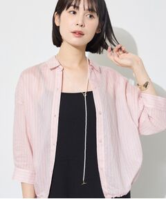 INDIVI / インディヴィ シャツ・ブラウス | 【シアー／7分袖】体型カバーゆったりシャツ