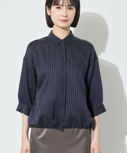 INDIVI / インディヴィ シャツ・ブラウス | 【シアー/7分袖】体型カバーゆったりシャツ | 詳細21