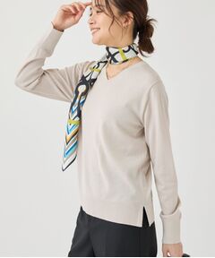 INDIVI / インディヴィ ニット・セーター | 【上品な光沢感】エクストラファインウールVネックニット