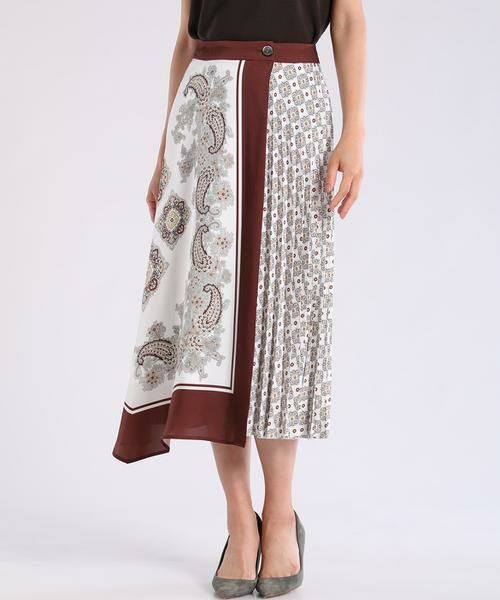 セール 大きいサイズ スカーフデザインラップスカート ミニ ひざ丈スカート Ined L イネド エルサイズ ファッション通販 タカシマヤファッションスクエア