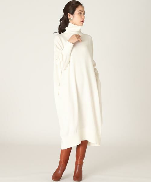 セール 大きいサイズ タートルネックニットワンピース ミニ丈 ひざ丈ワンピース Ined L イネド エルサイズ ファッション通販 タカシマヤファッションスクエア