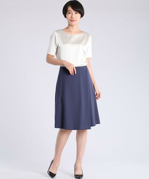 Ined International ラップ風ピンストライプスカート Botto Giuseppe ミニ ひざ丈スカート Ined イネド ファッション通販 タカシマヤファッションスクエア