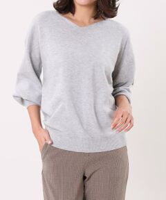 カシミヤ混パフスリーブセーター