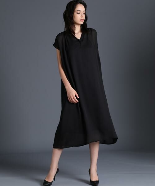 セール フレンチスリーブシースルーワンピース ミニ丈 ひざ丈ワンピース Ined イネド ファッション通販 タカシマヤファッションスクエア