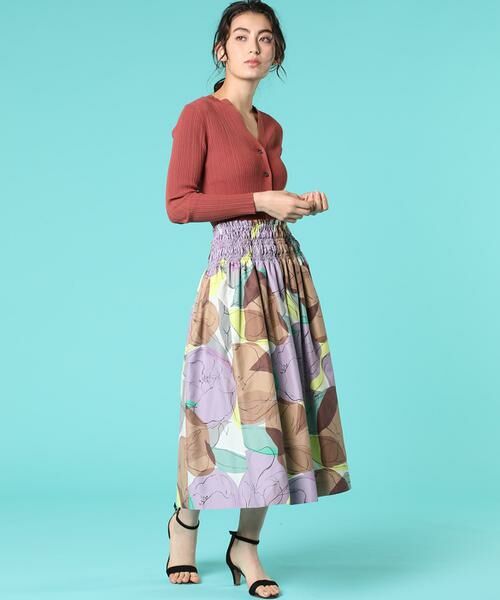 セール 水彩大花柄スカート ミニ ひざ丈スカート Ined イネド ファッション通販 タカシマヤファッションスクエア