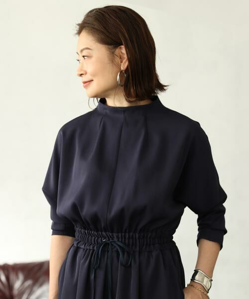 ブランドおしゃれ Sale 40 Off 大きいサイズ メリハリフォルムワンピース Ined30th エディター三尋木奈保 Ined Ined イネド ワンピース 長袖ワンピース ネイビー ベージュ カーキ Rba E 送料無料 Rakuten Fashion 売り尽くしセール