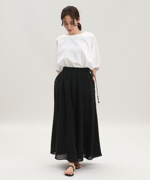 INED / イネド ミニ・ひざ丈スカート | 《大きいサイズ》ギャザーロングスカート《Maison de Beige》 | 詳細9