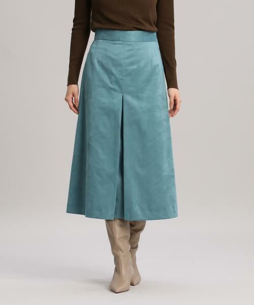 INED / イネド ミニ・ひざ丈スカート | 《大きいサイズ》フェイクスエードボックススカート《KOMASUEDE》 | 詳細1