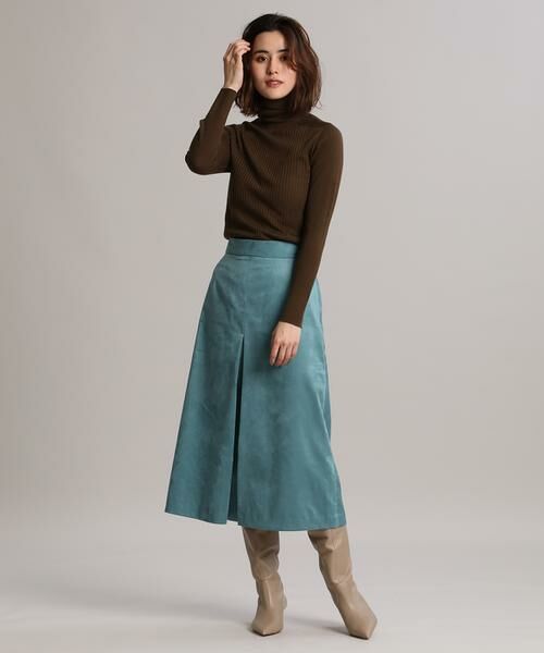 INED / イネド ミニ・ひざ丈スカート | 《大きいサイズ》フェイクスエードボックススカート《KOMASUEDE》 | 詳細6