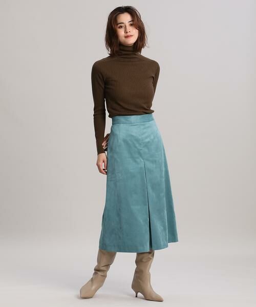 INED / イネド ミニ・ひざ丈スカート | 《大きいサイズ》フェイクスエードボックススカート《KOMASUEDE》 | 詳細7