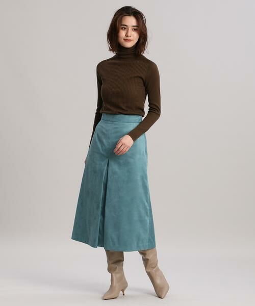INED / イネド ミニ・ひざ丈スカート | 《大きいサイズ》フェイクスエードボックススカート《KOMASUEDE》 | 詳細8