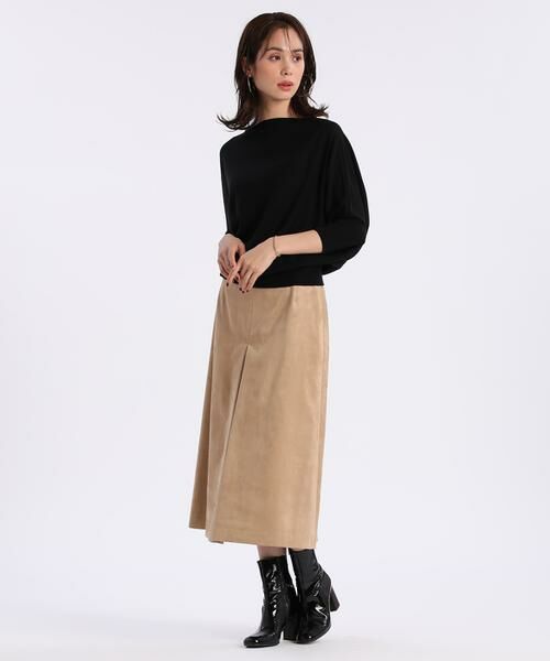 INED / イネド ミニ・ひざ丈スカート | 《大きいサイズ》フェイクスエードボックススカート《KOMASUEDE》 | 詳細9