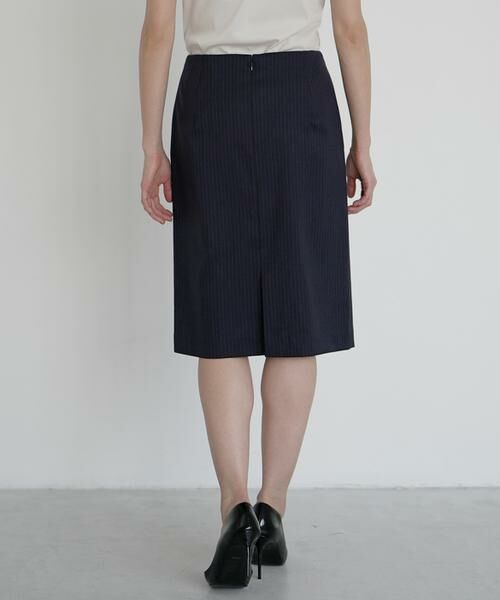 INED / イネド ミニ・ひざ丈スカート | 《大きいサイズ》シルクウールタイトスカート | 詳細4