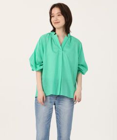 INED / イネド シャツ・ブラウス | 《大きいサイズ》スタンドVネックブラウス