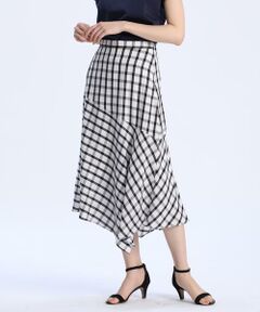 INED / イネド ミニ・ひざ丈スカート | 《大きいサイズ》チェックヘムスカート