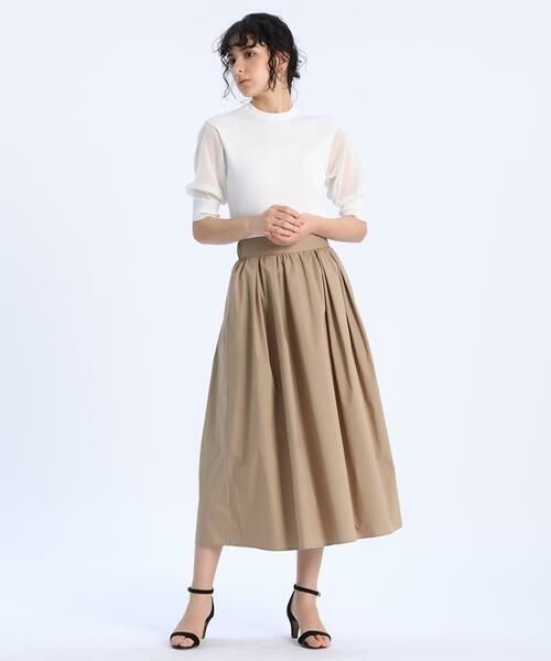 INED / イネド ミニ・ひざ丈スカート | 《大きいサイズ》タックギャザースカート | 詳細8