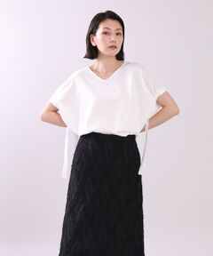 INED / イネド カットソー | 《大きいサイズ》サイドリボンカットソー