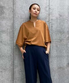 INED / イネド Tシャツ | 《大きいサイズ》スキッパーカットソー