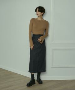 INED / イネド デニムスカート | 《大きいサイズ》Iラインデニムスカート