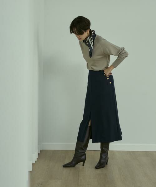 INED / イネド ミニ・ひざ丈スカート | 《大きいサイズ》フロントスリットスカート | 詳細2