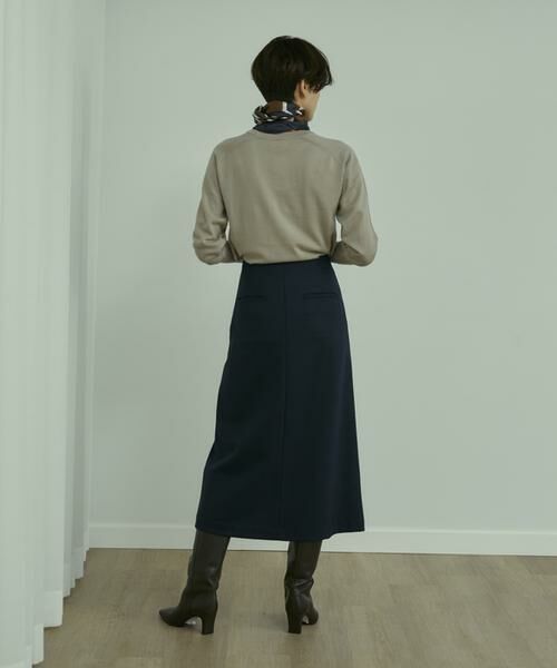 INED / イネド ミニ・ひざ丈スカート | 《大きいサイズ》フロントスリットスカート | 詳細3