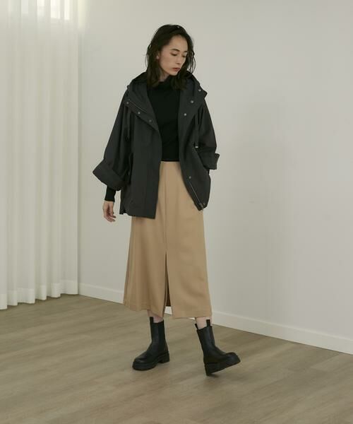 INED / イネド ミニ・ひざ丈スカート | 《大きいサイズ》フロントスリットスカート | 詳細5