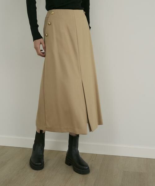 INED / イネド ミニ・ひざ丈スカート | 《大きいサイズ》フロントスリットスカート | 詳細7