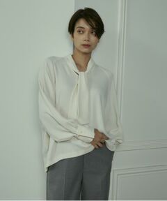 INED / イネド シャツ・ブラウス | 《大きいサイズ》ダブルクロスボウタイブラウス