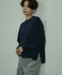 《大きいサイズ》ハイツイストコットンTシャツライクニット