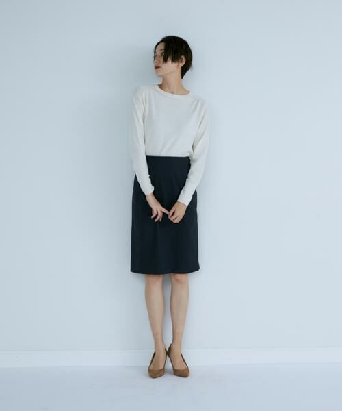 INED / イネド ミニ・ひざ丈スカート | シルクウールタイトスカート | 詳細3