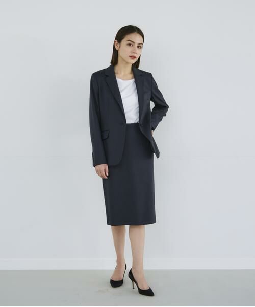 INED / イネド ミニ・ひざ丈スカート | 《大きいサイズ》シルクウールタイトスカート | 詳細2