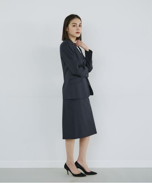 INED / イネド ミニ・ひざ丈スカート | 《大きいサイズ》シルクウールタイトスカート | 詳細3