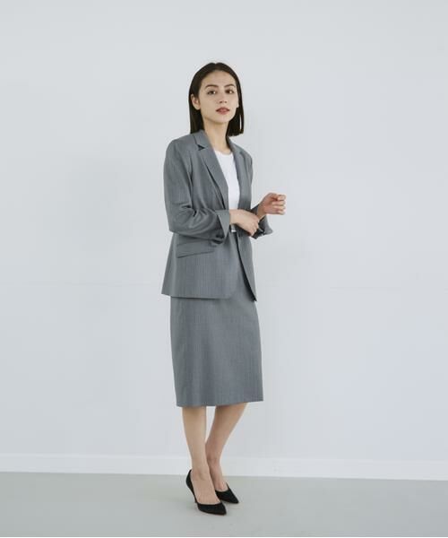 INED / イネド ミニ・ひざ丈スカート | 《大きいサイズ》シルクウールタイトスカート | 詳細5