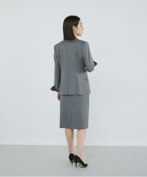 INED / イネド ミニ・ひざ丈スカート | 《大きいサイズ》シルクウールタイトスカート | 詳細6