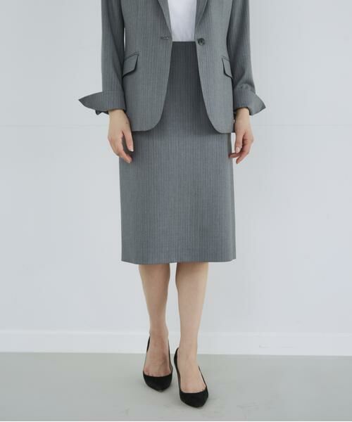 INED / イネド ミニ・ひざ丈スカート | 《大きいサイズ》シルクウールタイトスカート | 詳細7