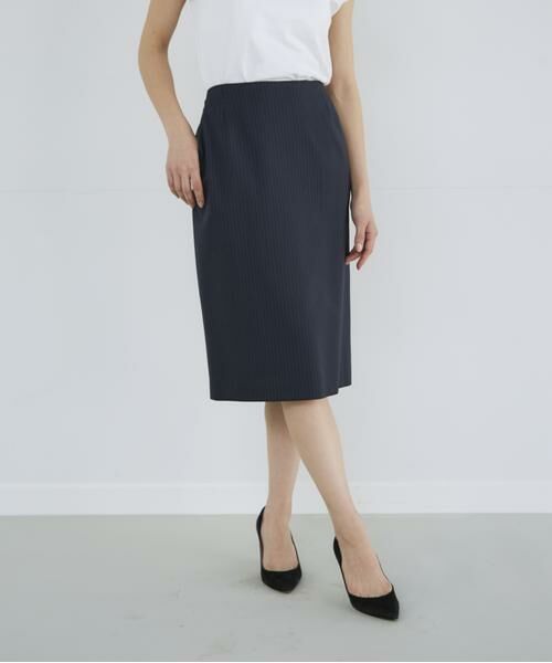 INED / イネド ミニ・ひざ丈スカート | 《大きいサイズ》シルクウールタイトスカート | 詳細8