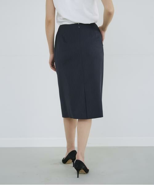 INED / イネド ミニ・ひざ丈スカート | 《大きいサイズ》シルクウールタイトスカート | 詳細10