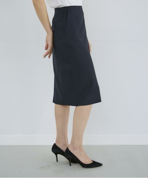 INED / イネド ミニ・ひざ丈スカート | 《大きいサイズ》シルクウールタイトスカート | 詳細9