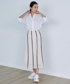 INED / イネド ミニ・ひざ丈スカート | パイピングレーススカート