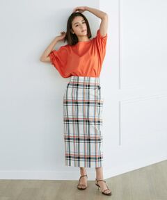 INED / イネド ミニ・ひざ丈スカート | チェックペンシルスカート